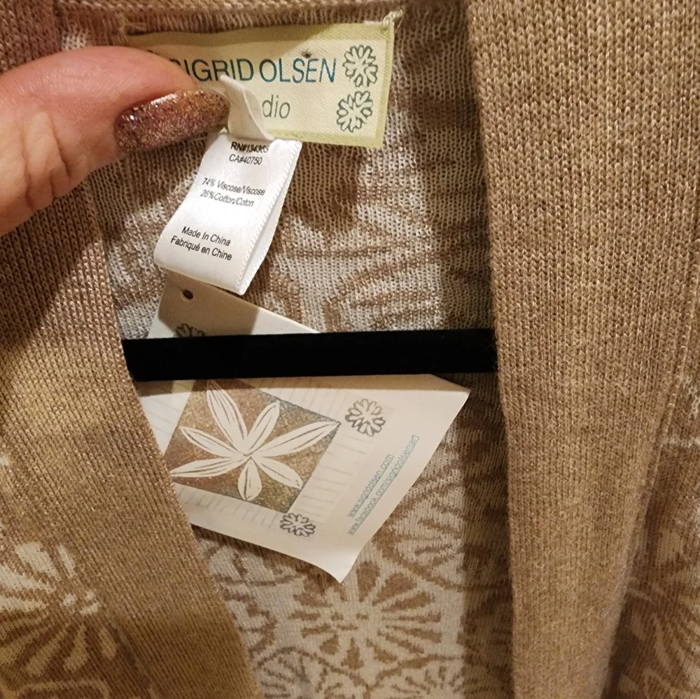 Sigrid Olsen Studio Long Sleeve Long Open Sweater Cardigan 1X - Picture 5 of 7